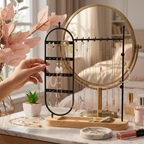 Porte-Bijoux En Métal Avec Base En Bois