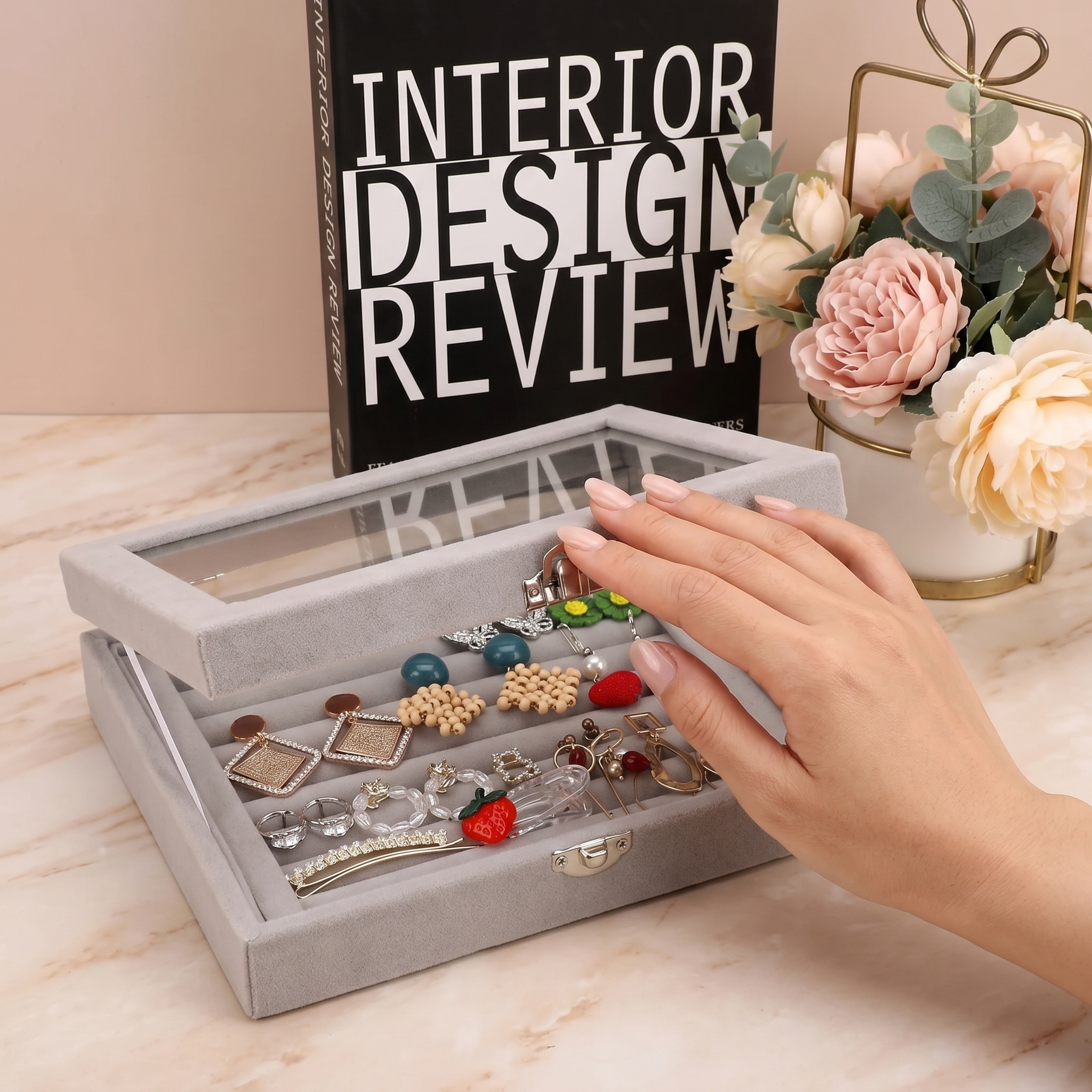 Boîte À Bijoux En Velours Pour Bagues