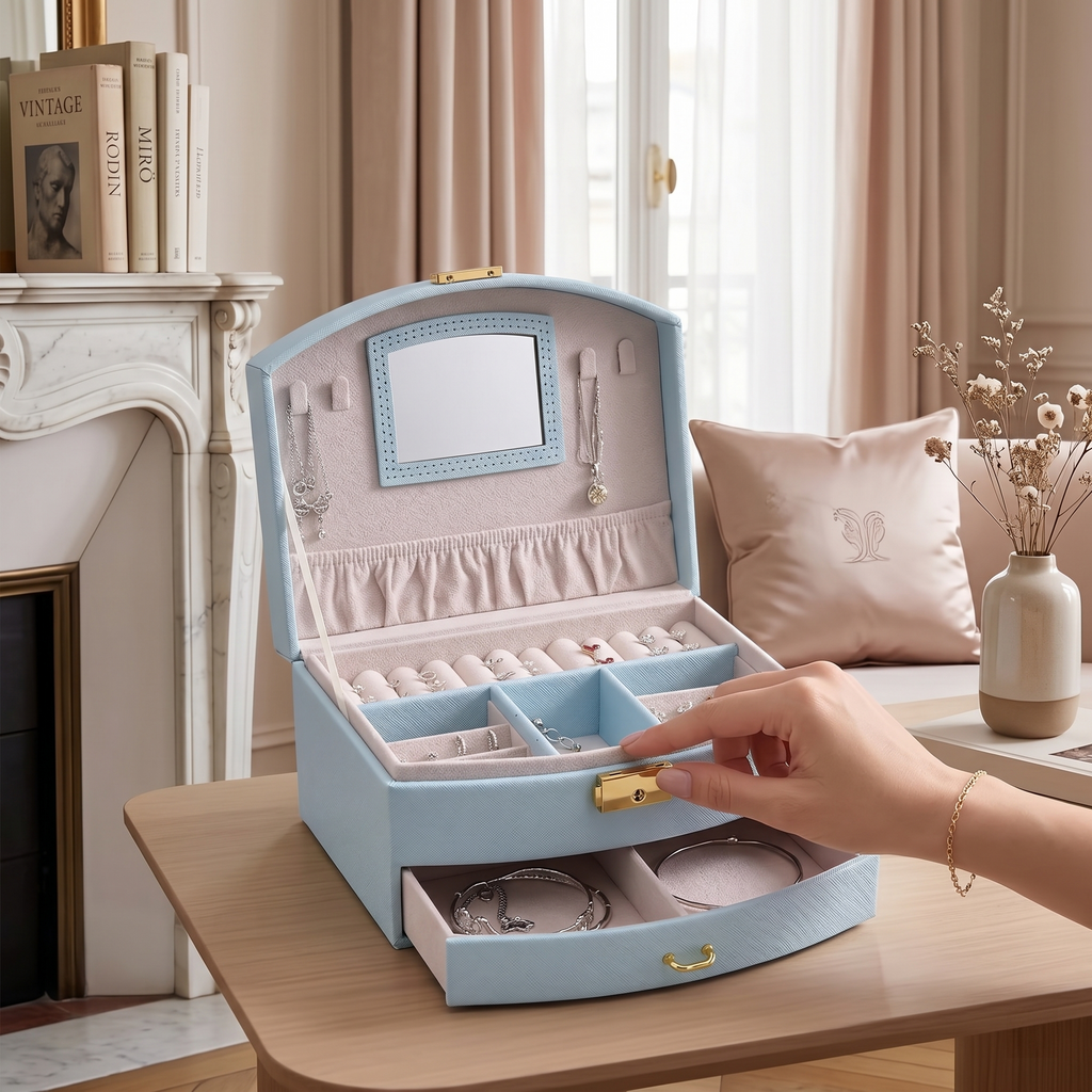 Boîte À Bijoux De Voyage Avec Miroir