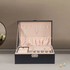 Boîte À Bijoux Cuir Noir