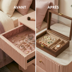 Boîte À Bijoux En Bois Foncé À Double Plateau