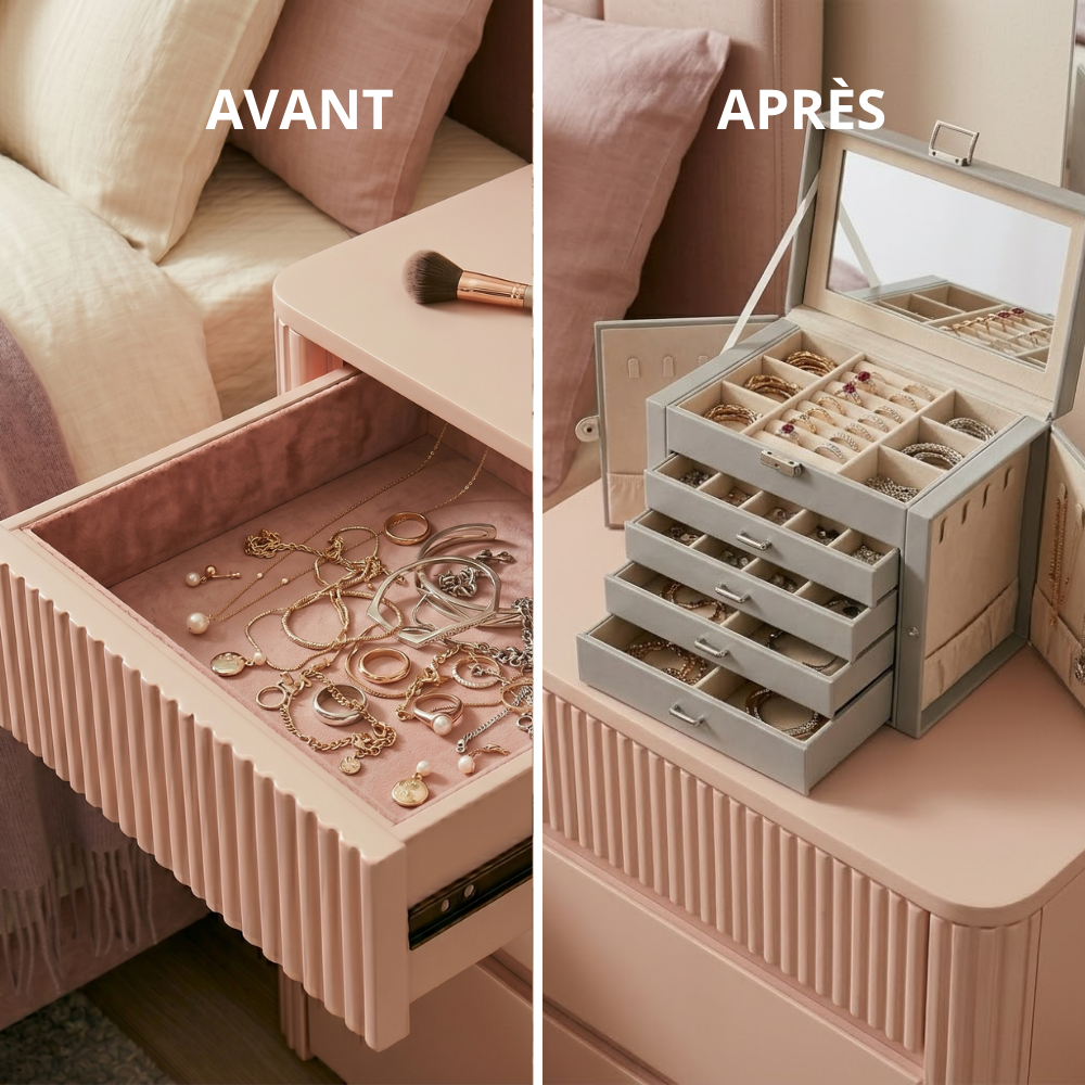 Boite À Bijoux 5 Tiroirs